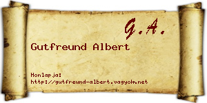 Gutfreund Albert névjegykártya